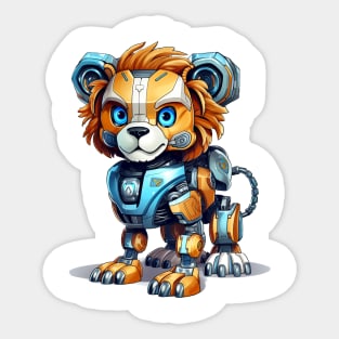 Cartoon lion robots. T-Shirt, Sticker. Sticker